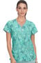 Clearance Women's Eve Y-Neck Butterfly Wonderland Print Scrub Top, , large