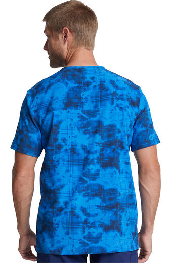 Men's Tie Dye Twist Print Scrub Top