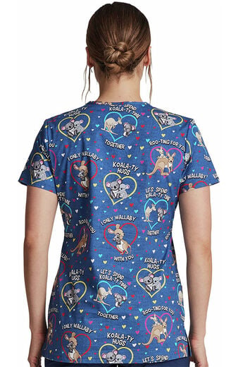 Clearance Women's Roo-Ting For You Print Scrub Top