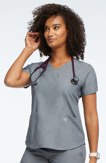 Clearance Women's V-Neck Solid Scrub Top