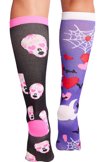 Women's 2 Pack 8-12 mmHg Cheers Witches Print Support Socks