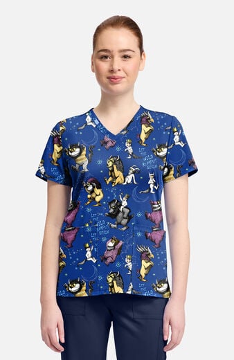 Women's Rumpus Time Print Scrub Top Women's Rumpus Time Print Scrub Top