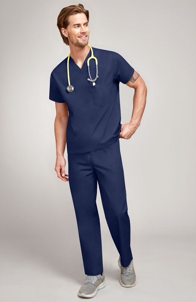 Unisex Drawstring Scrub Pant, NVY Navy | navy, large