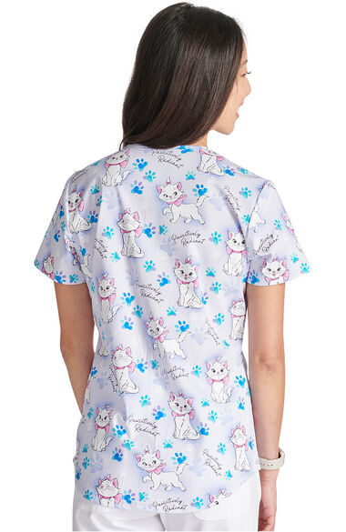 Women's Pawsitively Radiant Print Scrub Top, , large