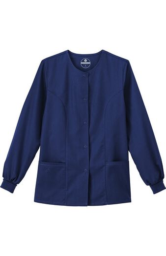 Clearance Women's Snap Front Warm Up Solid Scrub Jacket