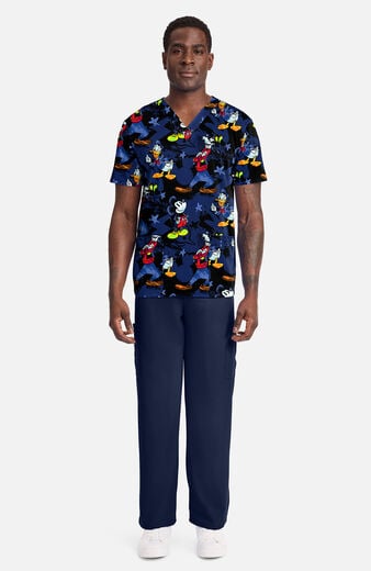 Men's Mickey Bro Time Print Scrub Top Men's Mickey Bro Time Print Scrub Top