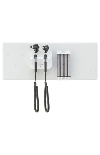 Clearance 777 Wall System with PanOptic Basic LED Ophthalmoscope, MacroView Basic LED Otoscope and Ear Specula Dispenser