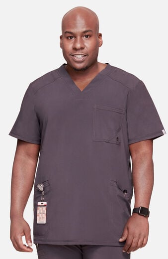 Men's V-Neck Solid Scrub Top, Men's V-Neck Solid Scrub Top
