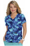 Women's Leslie Camo Starlette Electric Blue Print Scrub Top, , large