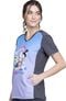 Clearance Women's V-Neck Contrast Back Minions Print Scrub Top, , large