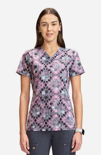 Women's Tie Dye Buds Print Scrub Top Women's Tie Dye Buds Print Scrub Top
