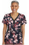 Women's Jessi Y-Neck Autumn Florals Print Scrub Top, , large