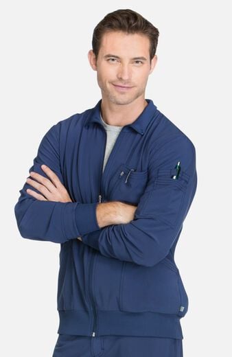 Men's Zip Front Rib Panel Scrub Jacket Men's Zip Front Rib Panel Scrub Jacket