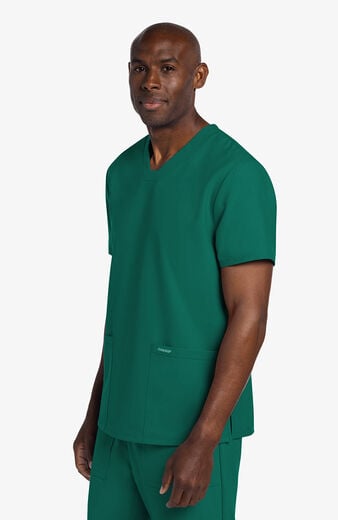 Men's Scrub Set: 2-Pocket Squared V-Neck Top & Zip Fly Cargo Straight Leg Pant Men's Scrub Set: 2-Pocket Squared V-Neck Top & Zip Fly Cargo Straight Leg Pant