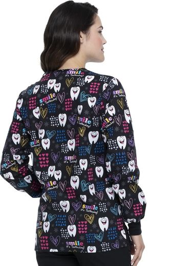 Clearance Women's Smile Its Toothsday Print Scrub Jacket