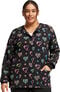 Clearance Women's Snap Front Care Flor-All Print Scrub Jacket, , large