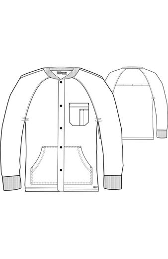 Clearance Grey's Anatomy Classic Men's Snap Front Raglan Sleeve Solid Scrub Jacket