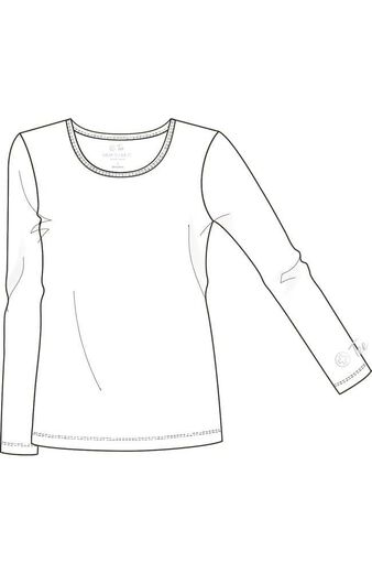 Women's Camo Black Print Underscrub T-Shirt