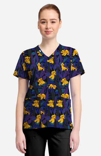 Women's Sensational Simba Print Scrub Top Women's Sensational Simba Print Scrub Top