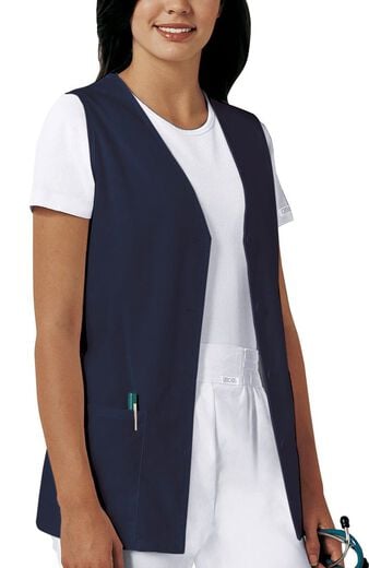 Women's Button Front Solid Scrub Vest Women's Button Front Solid Scrub Vest