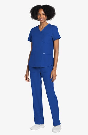 Women's 3-Pocket V-Neck Shirttail Scrub Top Women's 3-Pocket V-Neck Shirttail Scrub Top