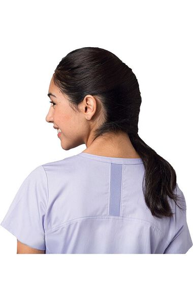 Clearance Women's COOLMAX Mesh Panel V-Neck Solid Scrub Top, , large