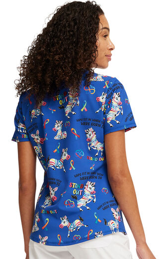 Women's Born To Stand Out Print Scrub Top