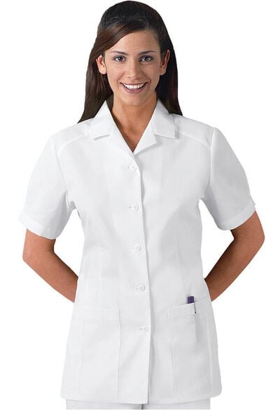Clearance Women's Nurse's Pleated Solid Scrub Top, , large