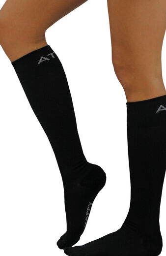About The Nurse Unisex Knee High 20-30 MmHg Black Solid Compression Sock