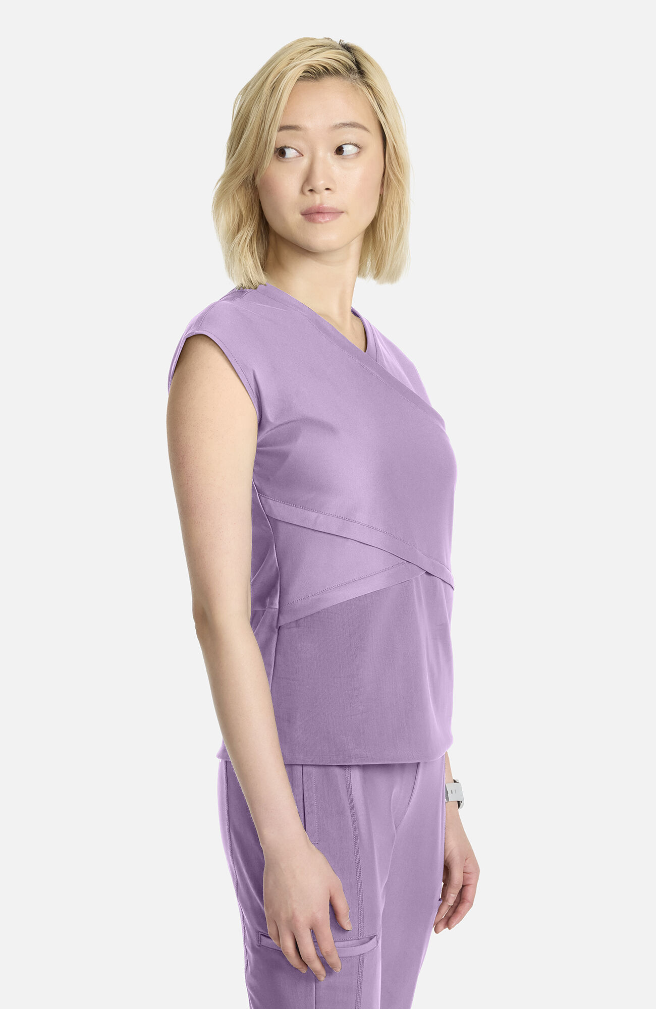 Women's Knit Dolman Wrap Scrub Top, LWL Livewire Lilac | purple, large