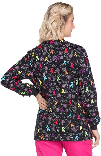 Clearance Women's Snap Front All Awareness Print Scrub Jacket