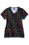 Women's V-Neck Ombre All Day Print Scrub Top, , large