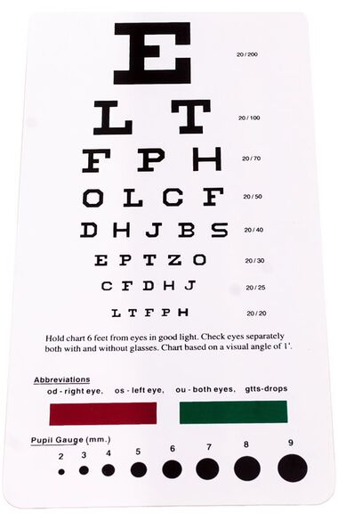 Clearance Snellen Pocket Eye Chart, , large