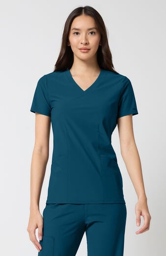 Women's Shaped 2-Pocket V-Neck Scrub Top Women's Shaped 2-Pocket V-Neck Scrub Top