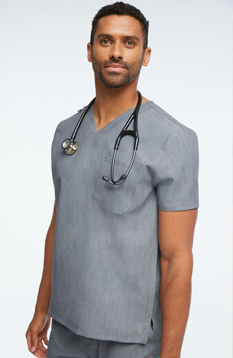 Clearance Men's Single Pocket Solid Scrub Top