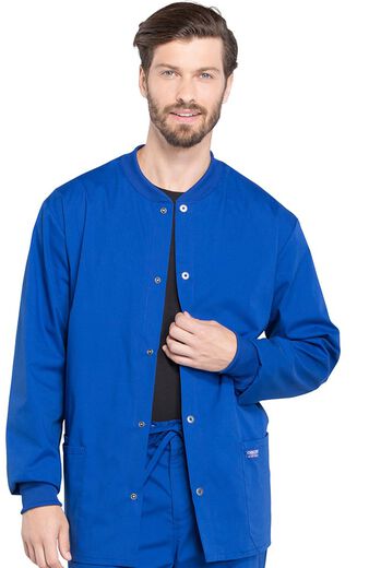 Men's Snap Front Warm-Up Solid Scrub Jacket Men's Snap Front Warm-Up Solid Scrub Jacket