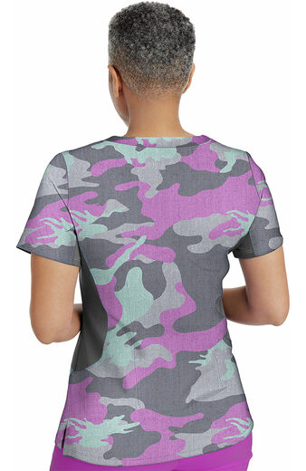 Women's Jessi Camouflage Print Scrub Top