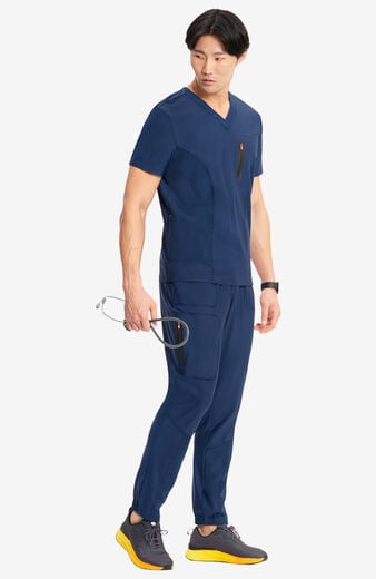 Men's Scrub Set: Knit V-Neck Top & Hybrid Jogger Pant Men's Scrub Set: Knit V-Neck Top & Hybrid Jogger Pant