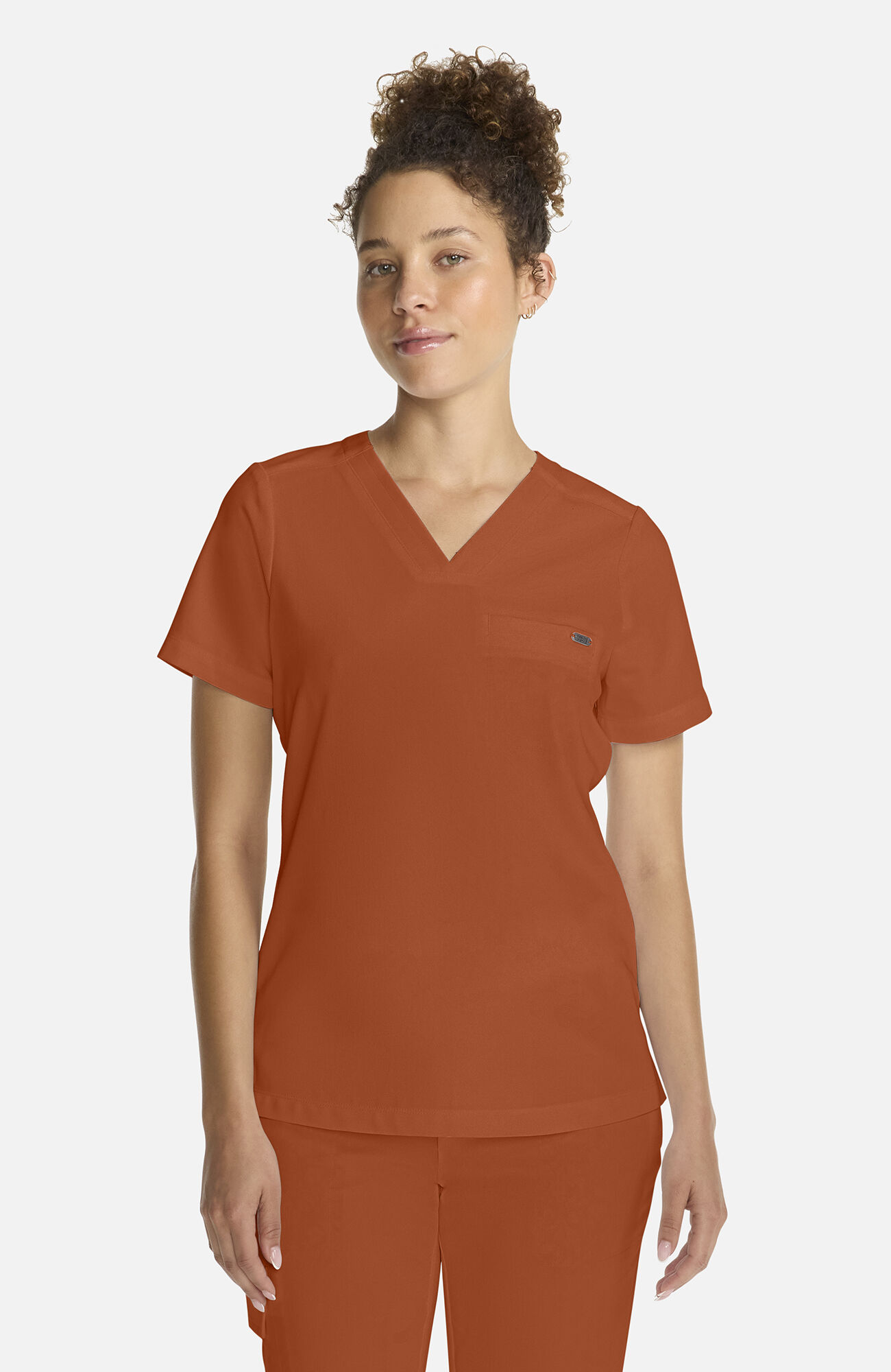 Women's Billie V-Neck Scrub Top, WAS Warm Sunrise | orange, large