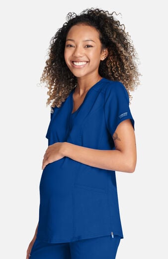 Women's Maternity Side Zip Solid Scrub Top Women's Maternity Side Zip Solid Scrub Top