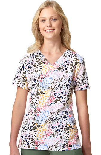 Clearance Women's Been Spotted Print Scrub Top