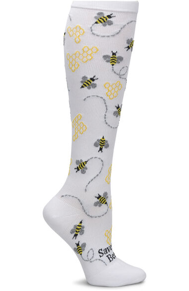 Women's 12-14 mmHg Endangered Bees Extra Wide Compression Trouser Socks, , large