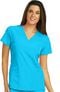 Clearance Women's V-Neck Perforated Side Panel Solid Scrub Top, , large