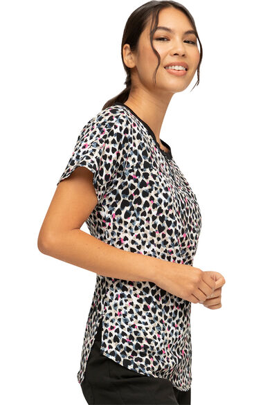 Clearance Women's Forever Wild At Heart Print Scrub Top, , large