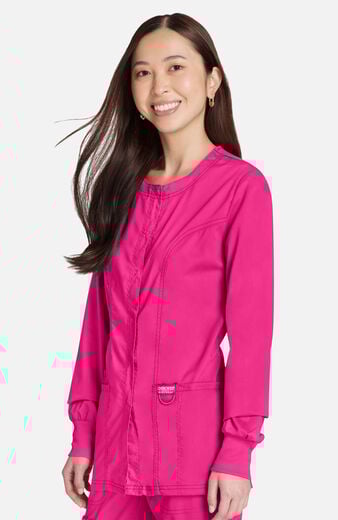Women's Snap Front Crew Neck Scrub Jacket Women's Snap Front Crew Neck Scrub Jacket