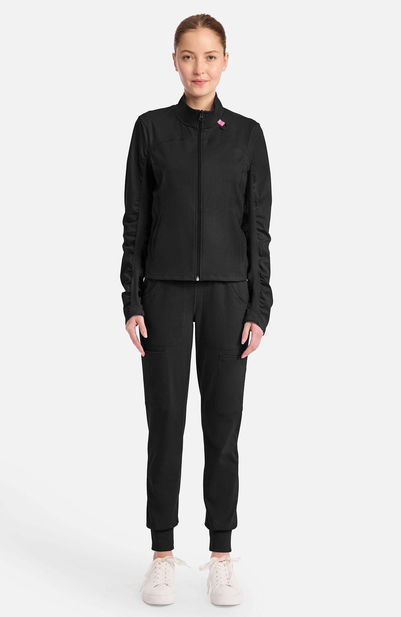 Women's Warm Knit Zip Front Scrub Jacket