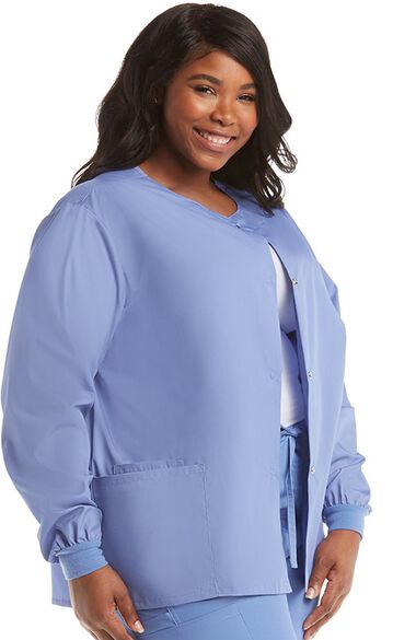 Clearance Women's Solid Scrub Jacket, , large
