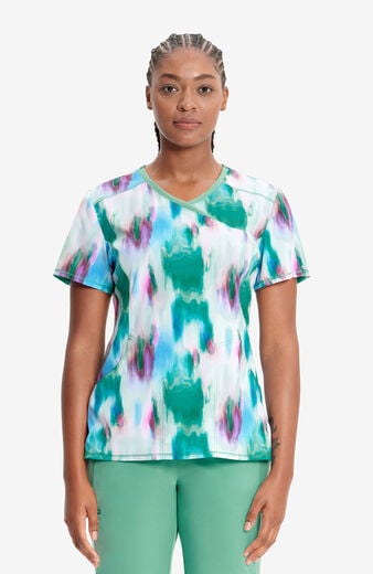 Women's 3 Pocket Auroras Print Scrub Top Women's 3 Pocket Auroras Print Scrub Top