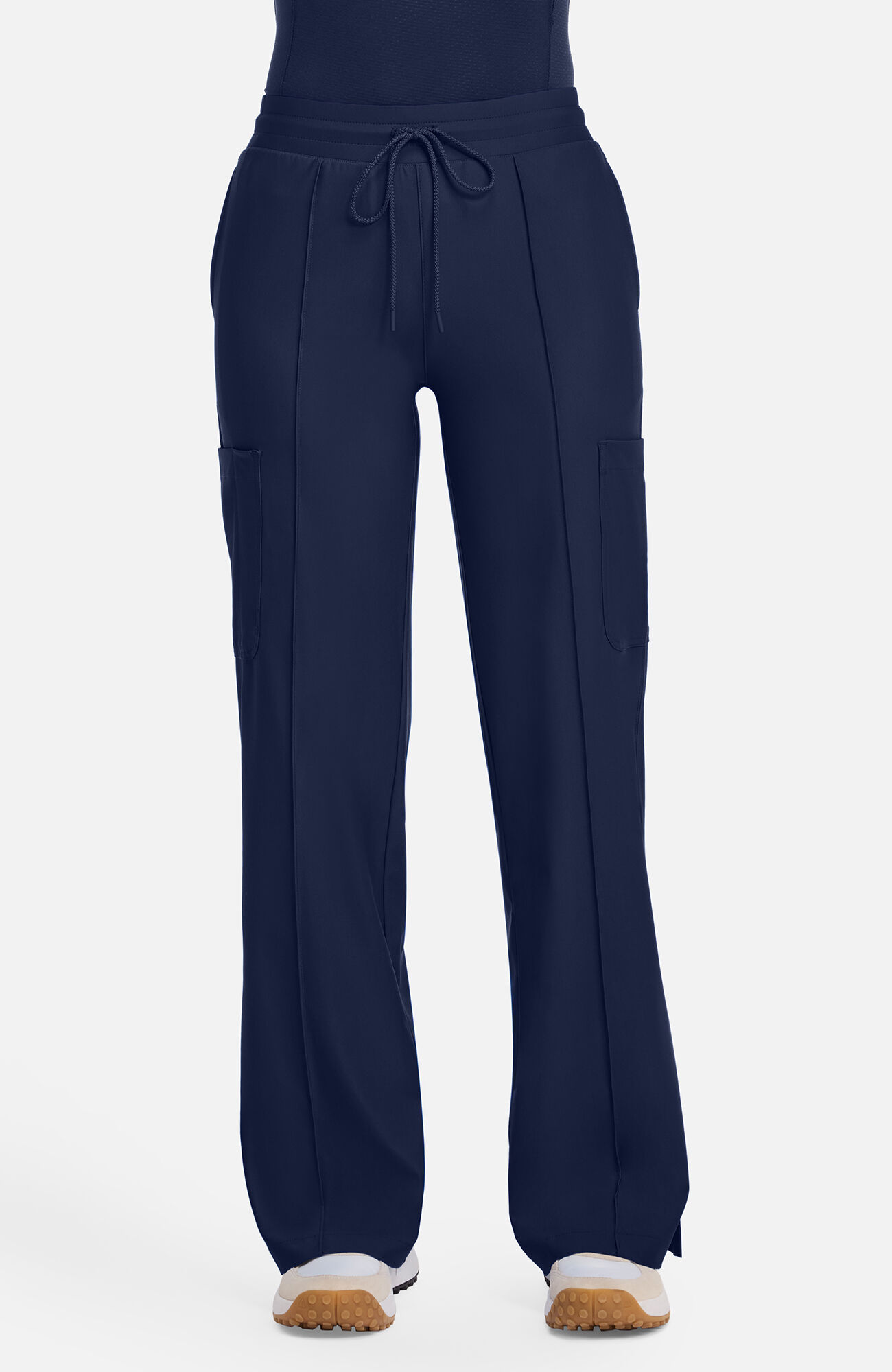 Women's Knit Pintuck 6-Pocket Wide Leg Scrub Pant