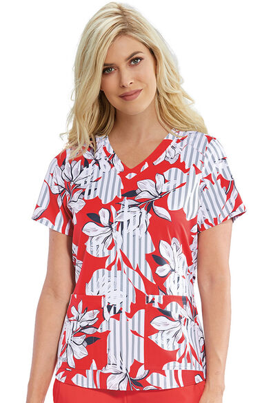 Clearance Women's Lily Love Print Scrub Top, , large